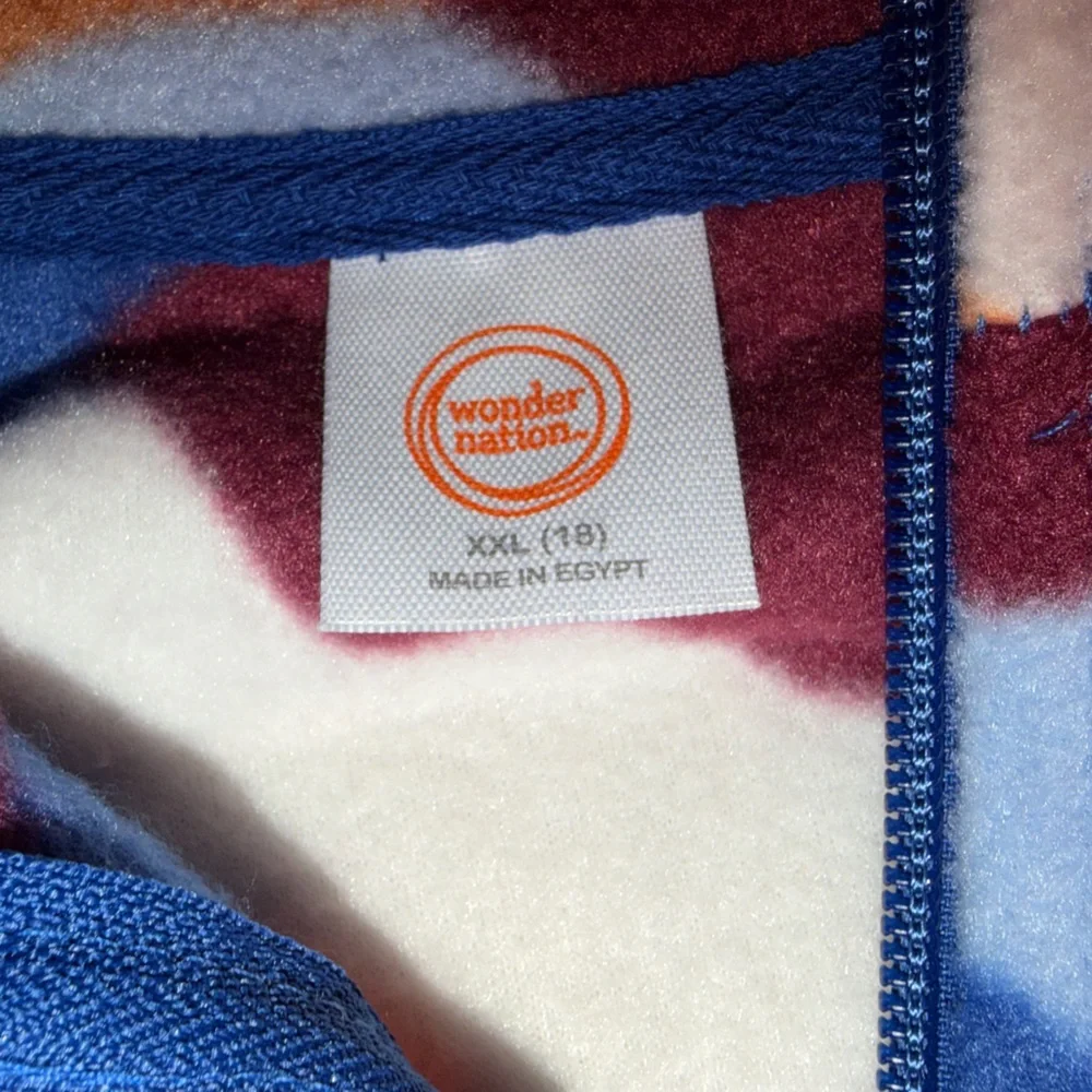 NWT Boys Wonder Nation‎ 2X (18) Blue and Red Fleece Jacket coat
